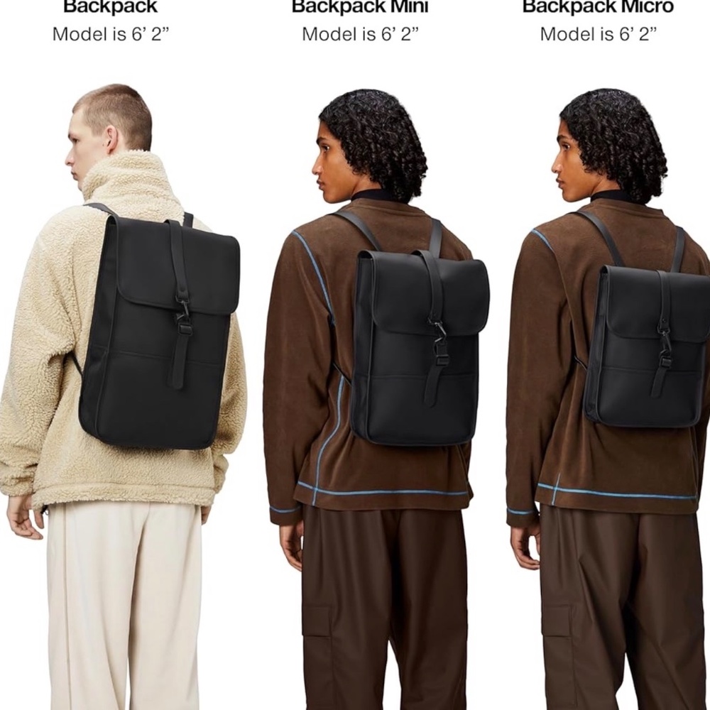 RAINS Backpack Mini Waterproof Backpack Black Min… - image 4